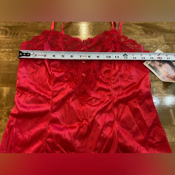ASHLEY TAYLOR Vintage 80s 90s Red Lingerie Set Two Piece Size Medium 6 USA Made - Picture 15 of 16